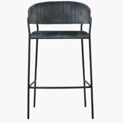 Mando Dark Grey Velvet Black Leg Bar Stool -Furniture Specialty Store mando dark grey velvet 1
