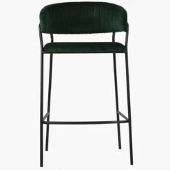 Mando Green Velvet Black Leg Kitchen Stool -Furniture Specialty Store mando green 1
