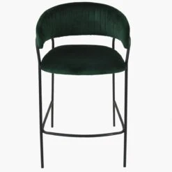 Mando Green Velvet Black Leg Kitchen Stool -Furniture Specialty Store mando green 2