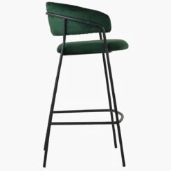 Mando Green Velvet Black Leg Kitchen Stool -Furniture Specialty Store mando green 3