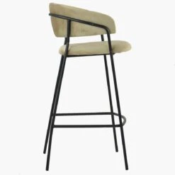 Mando Mink Velvet Black Leg Breakfast Stool 10 Mando Mink Velvet Black Leg Breakfast Stool -Furniture Specialty Store mando taupe 5