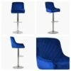 Manhattan Blue Velvet Chrome Base Adjustable Breakfast Stool -Furniture Specialty Store manhattan blue 4