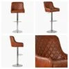 Manhattan Vintage Brown Chrome Base Adjustable Breakfast Stool -Furniture Specialty Store manhattan vintage brown 4