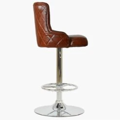 Maxwell Vintage Brown Faux Leather Chrome Base Breakfast Stool -Furniture Specialty Store maxwell vintage brown 1