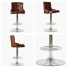 Maxwell Vintage Brown Faux Leather Chrome Base Breakfast Stool -Furniture Specialty Store maxwell vintage brown 4
