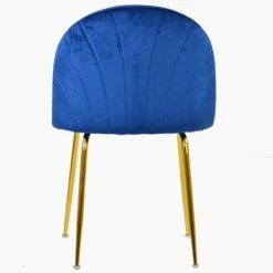 Maz Blue Velvet Dining Chair With Gold Legs