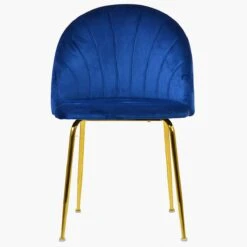 Maz Blue Velvet Dining Chair With Gold Legs -Furniture Specialty Store maz blue 4