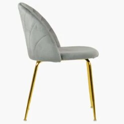 Maz Grey Velvet Dining Chair With Gold Legs -Furniture Specialty Store maz light grey velvet 2