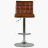 Medellin Vintage Brown Faux Leather Chrome Base Bar Stool -Furniture Specialty Store medillin vintage brown 1