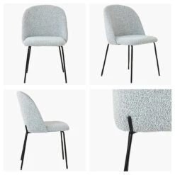 Merino Grey Boucle Dining Chair -Furniture Specialty Store merino grey 5 1