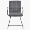 Miami Grey Fabric Office Chair Without Wheels -Furniture Specialty Store miami charcoal 1