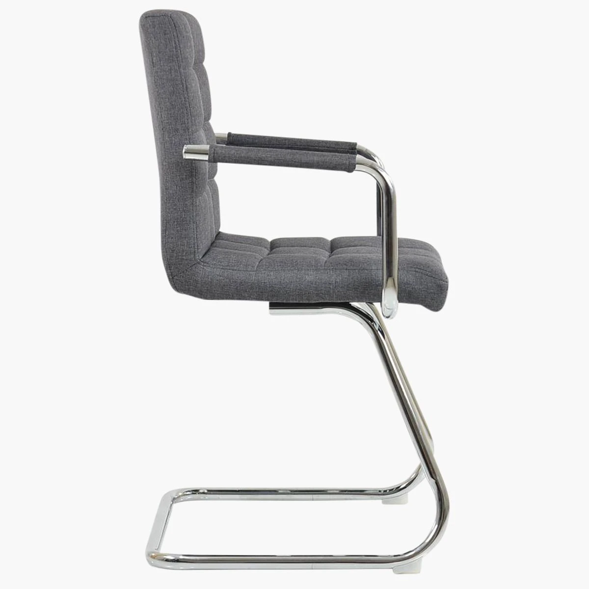 Miami Grey Fabric Office Chair Without Wheels 4 Miami Grey Fabric Office Chair Without Wheels - Image 2