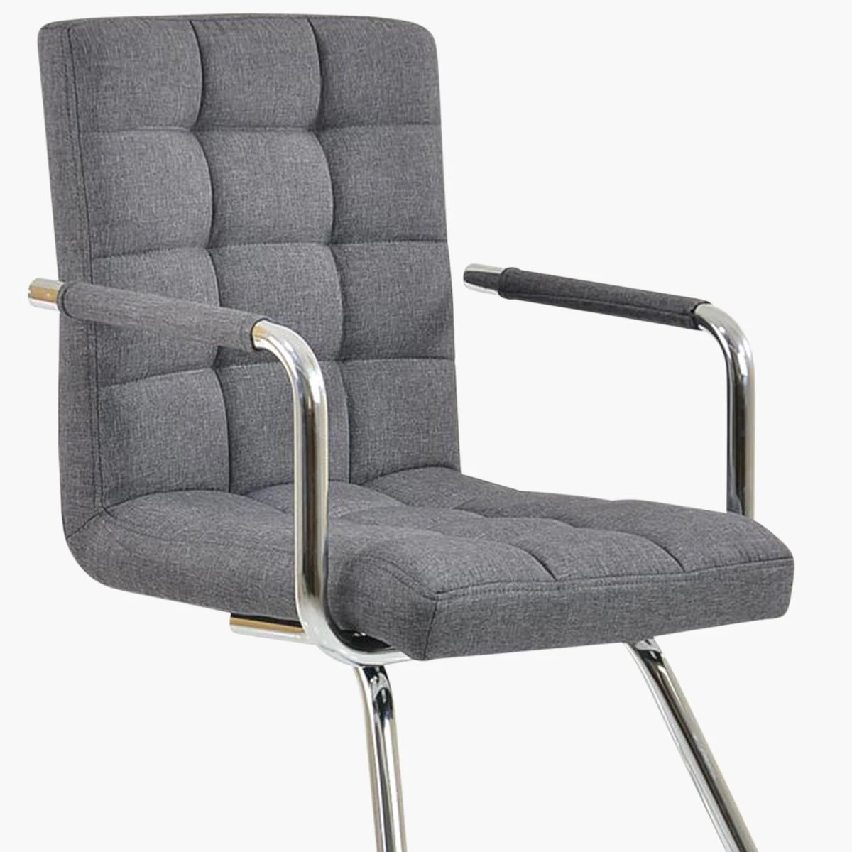 Miami Grey Fabric Office Chair Without Wheels 5 Miami Grey Fabric Office Chair Without Wheels - Image 3