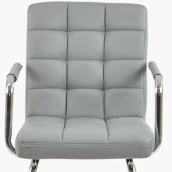 Miami Grey Faux Leather Office Chair Without Wheels -Furniture Specialty Store miami grey 5