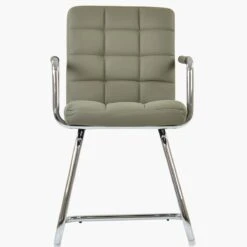 Miami Taupe Faux Leather Office Chair Without Wheels
