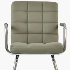 Miami Taupe Faux Leather Office Chair Without Wheels -Furniture Specialty Store miami taupe 5