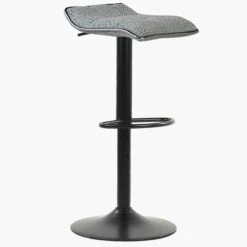 Mira Grey Boucle Black Base Breakfast Stool -Furniture Specialty Store mira grey boucle 2