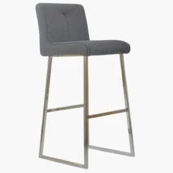 Senosa Grey Fabric Chrome Leg Breakfast Stool -Furniture Specialty Store monaco charcoal 2 1