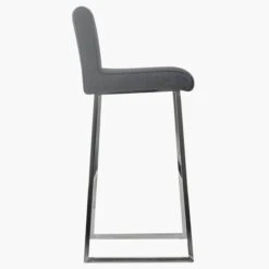Senosa Grey Fabric Chrome Leg Breakfast Stool -Furniture Specialty Store monaco charcoal 3