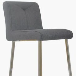 Senosa Grey Fabric Chrome Leg Breakfast Stool -Furniture Specialty Store monaco charcoal 4