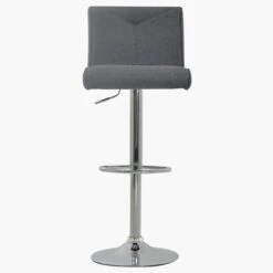 Monaco Grey Fabric Chrome Base Kitchen Stool