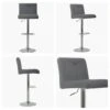 Senosa Grey Fabric Chrome Leg Breakfast Stool -Furniture Specialty Store monaco charcoal gas lift white 1