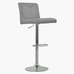 Monaco Grey Faux Leather Chrome Base Barstool -Furniture Specialty Store monaco gas lift grey 2
