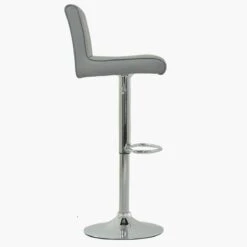 Monaco Grey Faux Leather Chrome Base Barstool -Furniture Specialty Store monaco gas lift grey 3