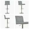 Monaco Grey Faux Leather Chrome Base Barstool -Furniture Specialty Store monaco gas lift grey white