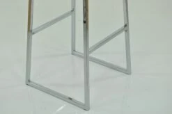 Senosa Taupe Faux Leather Chrome Leg Barstool -Furniture Specialty Store monaco stool legs shot 1