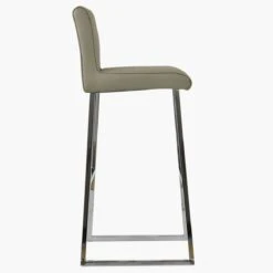 Senosa Taupe Faux Leather Chrome Leg Barstool -Furniture Specialty Store monaco taupe 3 1