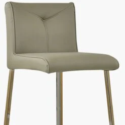 Senosa Taupe Faux Leather Chrome Leg Barstool -Furniture Specialty Store monaco taupe 5
