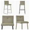 Senosa Taupe Faux Leather Chrome Leg Barstool -Furniture Specialty Store monaco taupe white