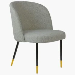 Montadale Cream Boucle Dining Chair With Black / Gold Legs -Furniture Specialty Store montadale cream boucle gold tip 2