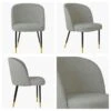 Montadale Cream Boucle Dining Chair With Black / Gold Legs
