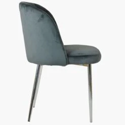 Montadale Dark Grey Velvet Modern Dining Chair With Chrome Legs -Furniture Specialty Store montadale dark grey velvet chrome 3