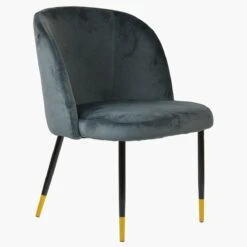 Montadale Dark Grey Velvet Dining Chair With Black / Gold Legs -Furniture Specialty Store montadale dark grey velvet gold tip 2 1