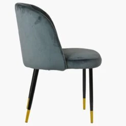 Montadale Dark Grey Velvet Dining Chair With Black / Gold Legs -Furniture Specialty Store montadale dark grey velvet gold tip 3 1
