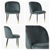 Montadale Dark Grey Velvet Dining Chair With Black / Gold Legs -Furniture Specialty Store montadale dark grey velvet gold tip 4 1