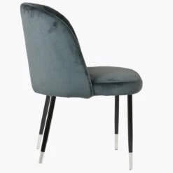 Montadale Dark Grey Velvet Dining Chair With Black / Silver Legs -Furniture Specialty Store montadale dark grey velvet silver tip 3