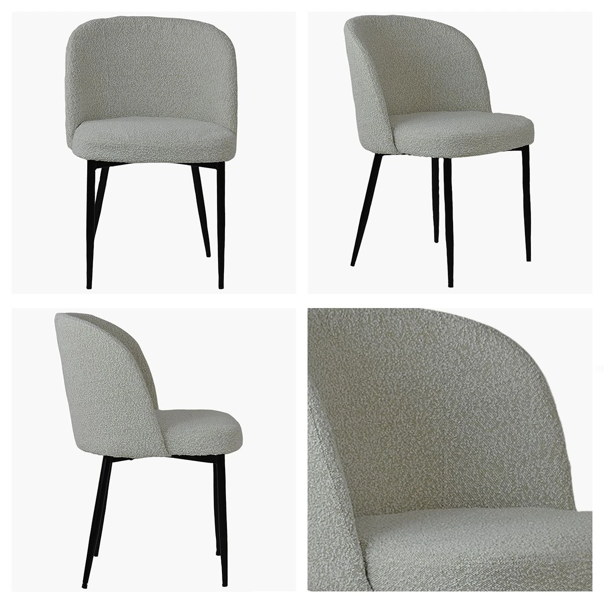 Montadale Cream Boucle Dining Chair With Black Legs 3 Montadale Cream Boucle Dining Chair With Black Legs