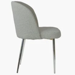 Montadale Cream Boucle Modern Dining Chair With Chrome Legs -Furniture Specialty Store montdale cream boucle chrome 3