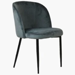 Montadale Dark Grey Velvet Dining Chair With Black Legs 9 Montadale Dark Grey Velvet Dining Chair With Black Legs -Furniture Specialty Store montdale dark grey velvet 3