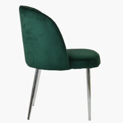 Montadale Green Velvet Modern Dining Chair With Chrome Legs -Furniture Specialty Store montdale green chrome 3