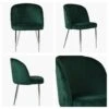 Montadale Green Velvet Modern Dining Chair With Chrome Legs -Furniture Specialty Store montdale green chrome 4