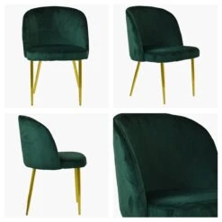 Montadale Green Velvet Dining Chair With Gold Legs