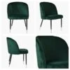 Montadale Green Velvet Dining Chair With Black / Silver Legs -Furniture Specialty Store montdale green silver tip 4