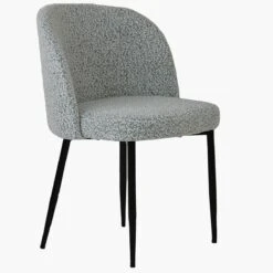 Montadale Grey Boucle Modern Dining Chair Black Legs -Furniture Specialty Store montdale grey boucle black leg 3