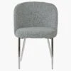Montadale Grey Boucle Modern Dining Chair With Chrome Legs 1 Montadale Grey Boucle Modern Dining Chair With Chrome Legs -Furniture Specialty Store montdale grey boucle chrome 1