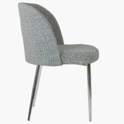 Montadale Grey Boucle Modern Dining Chair With Chrome Legs -Furniture Specialty Store montdale grey boucle chrome 3